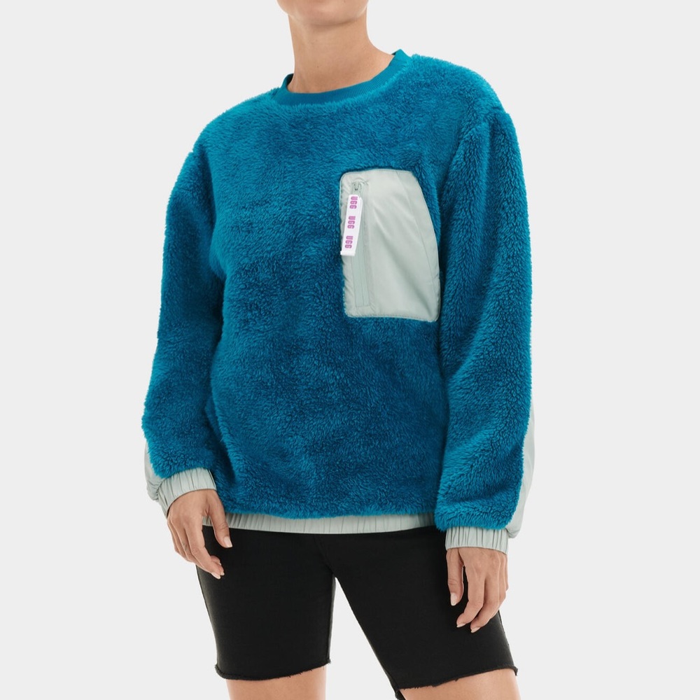 UGG Niko Long Sleeve Sherpa Elastic Hem Crew Neck Pullover XL NO OFFERS - Picture 1 of 7